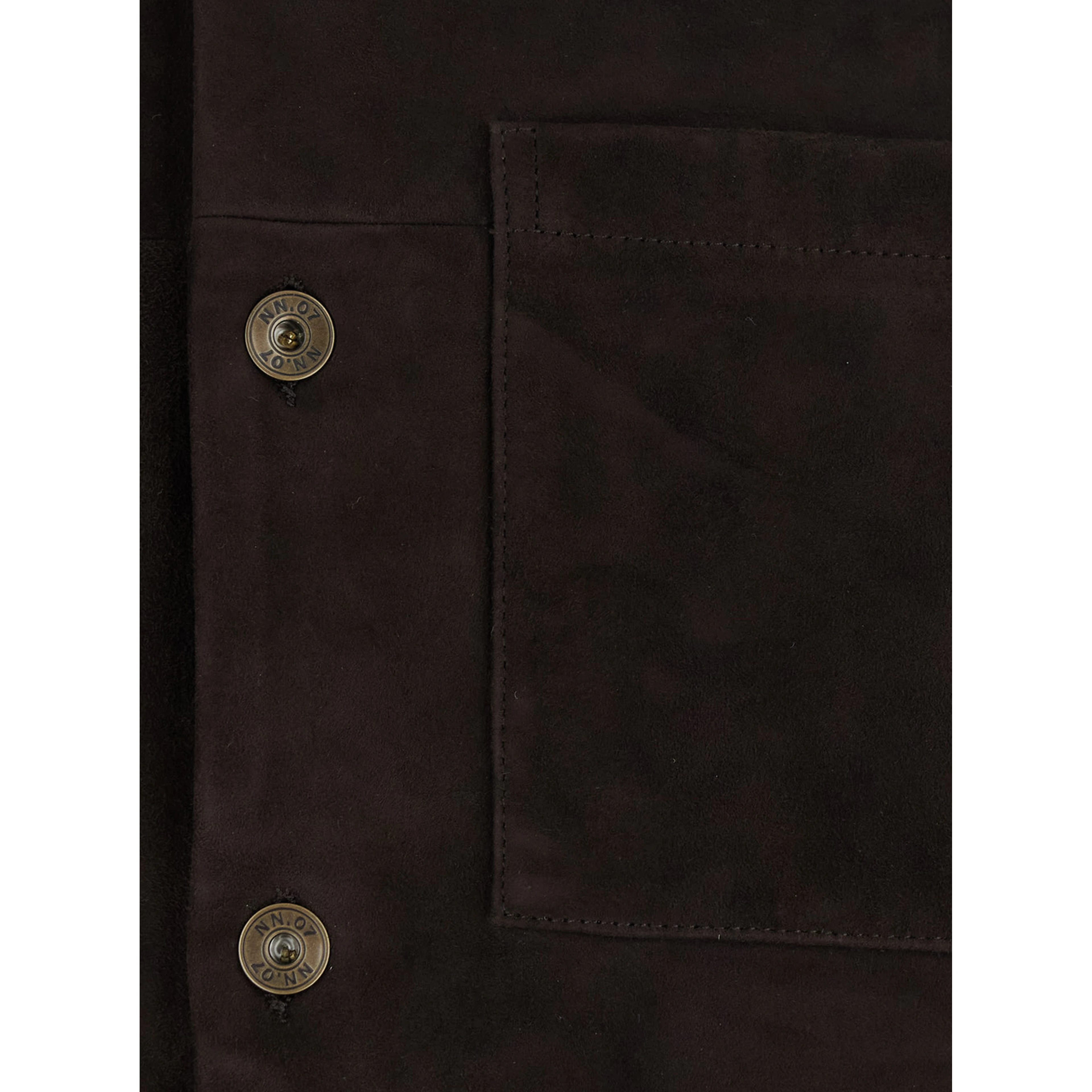 brown Jacket with classic collar and Front Button Closure in suede for men