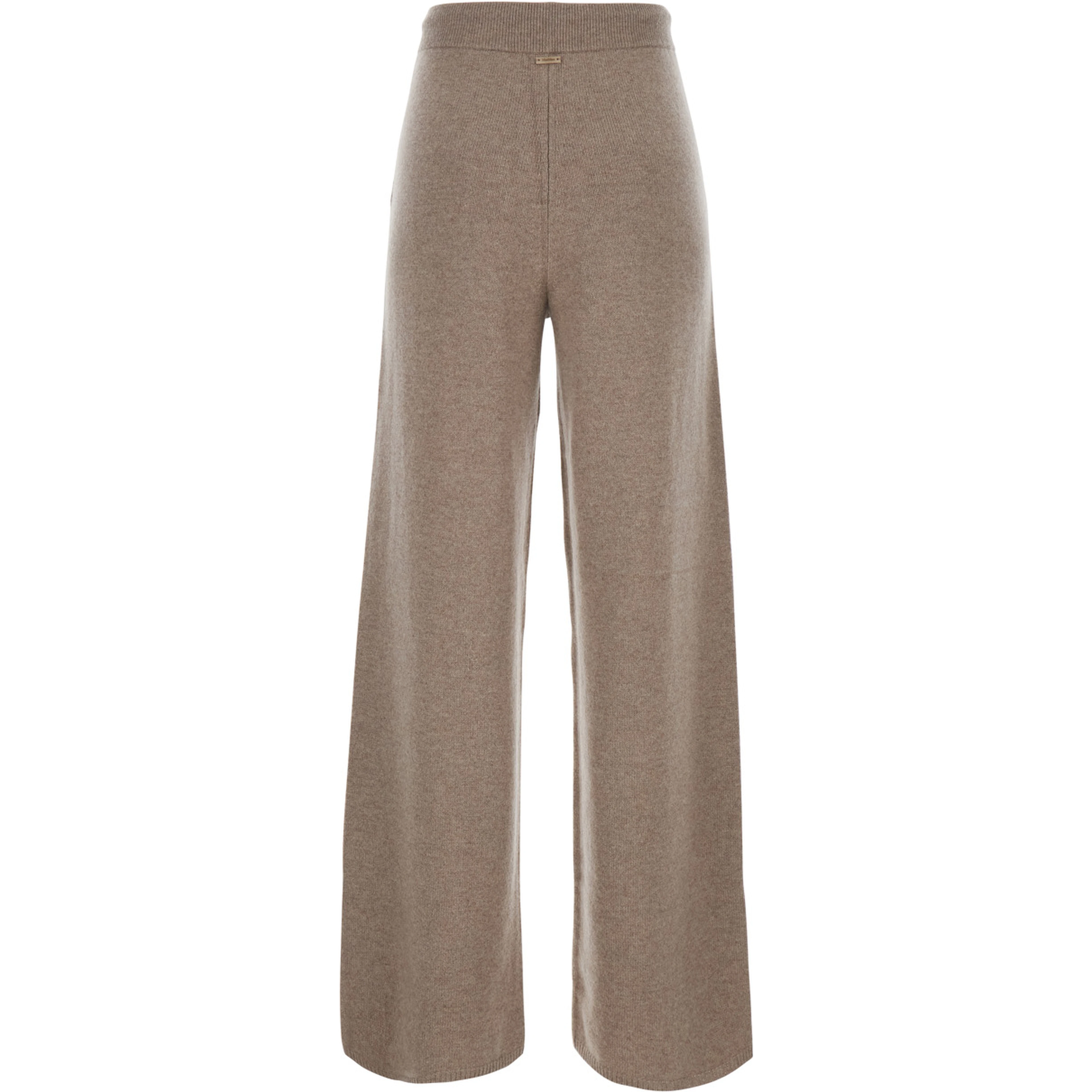 FIABE Beige trousers with pockets and elasticated waist in cashmere women