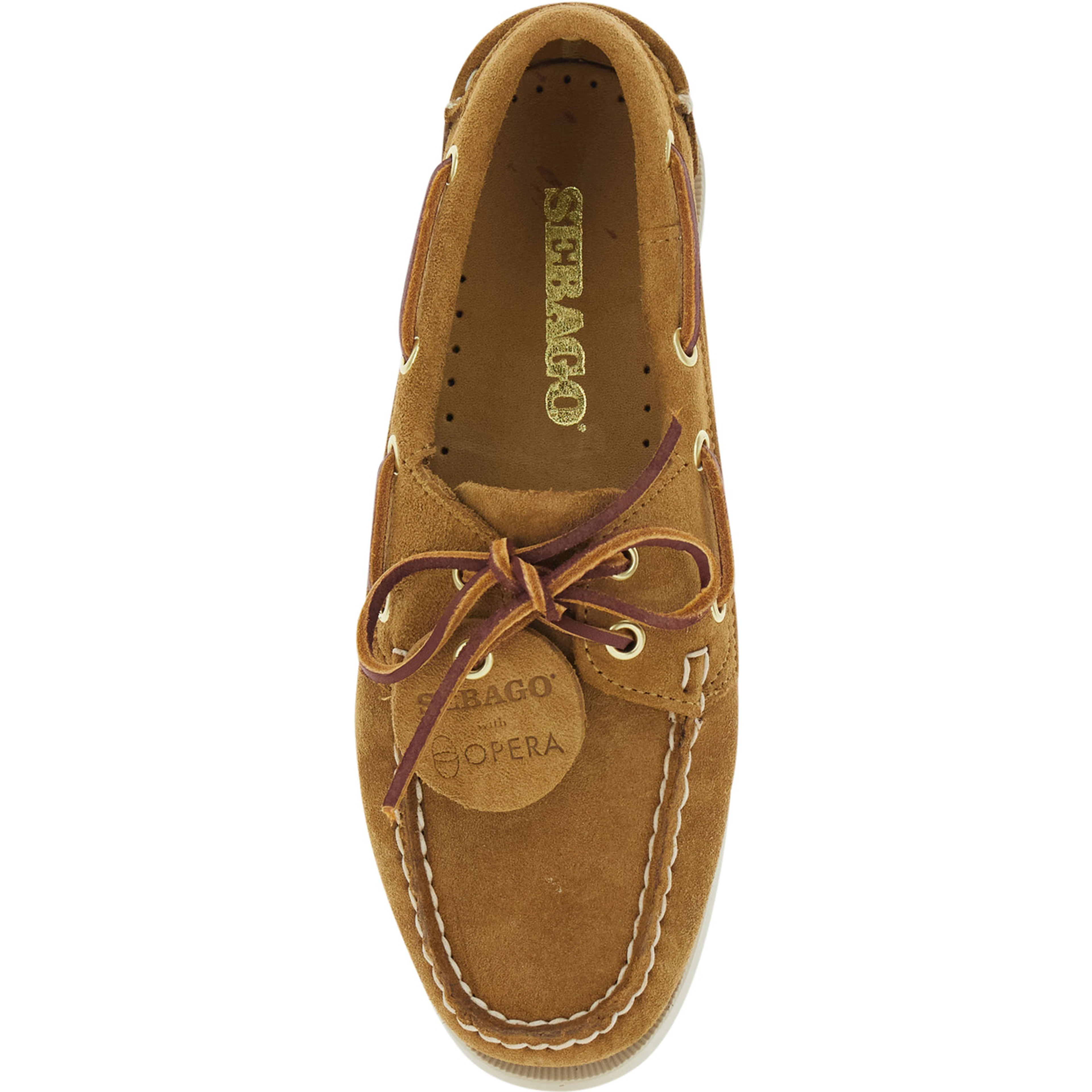 Portland Artisan Beige Loafers with bow on the front and contrasting stitching in suede women