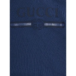 blue Hooded sweatshirt with tone-on-tone logo in cotton for Boy