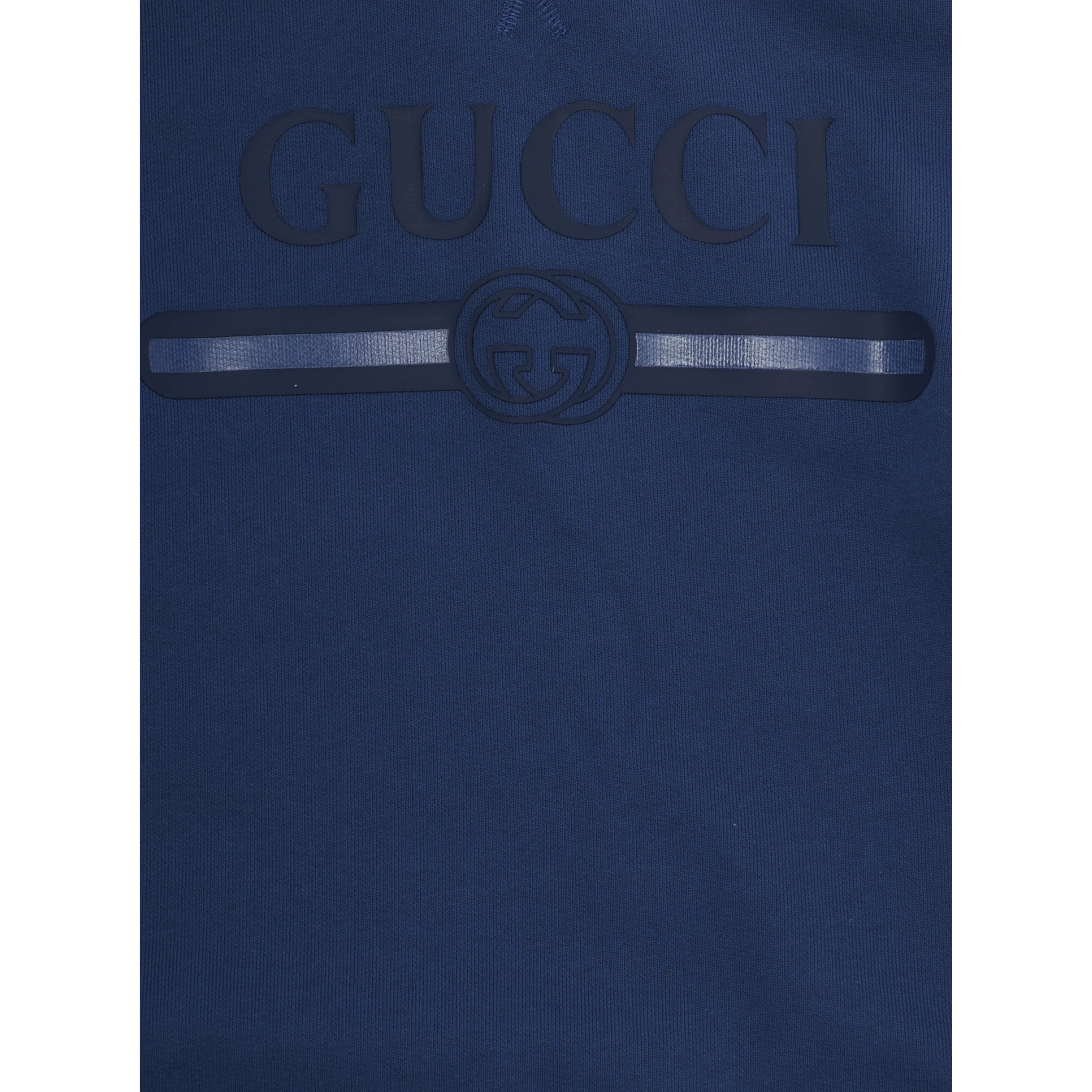 blue Hooded sweatshirt with tone-on-tone logo in cotton for Boy