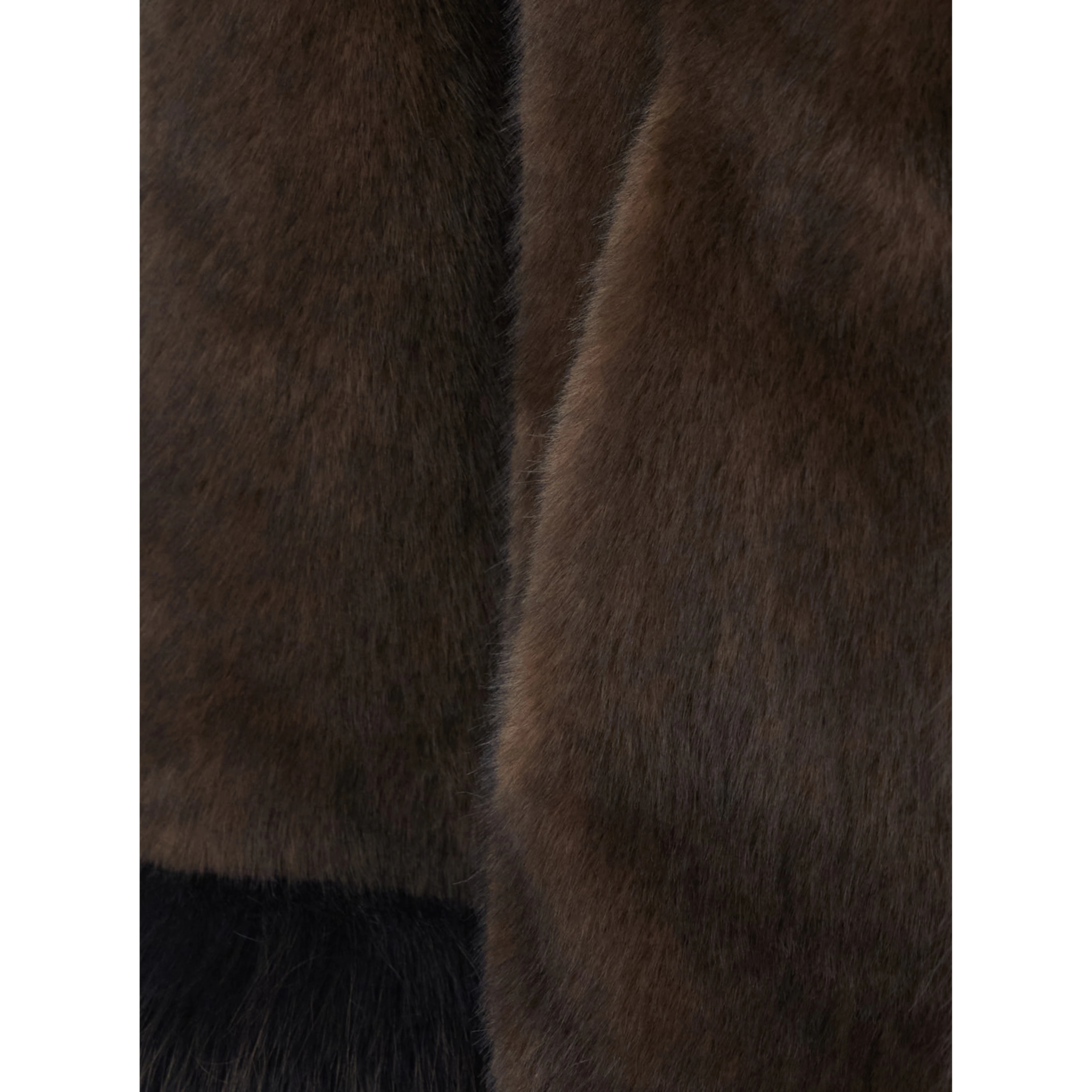 Brown Jacket with Front-Zip in Fabric for Women