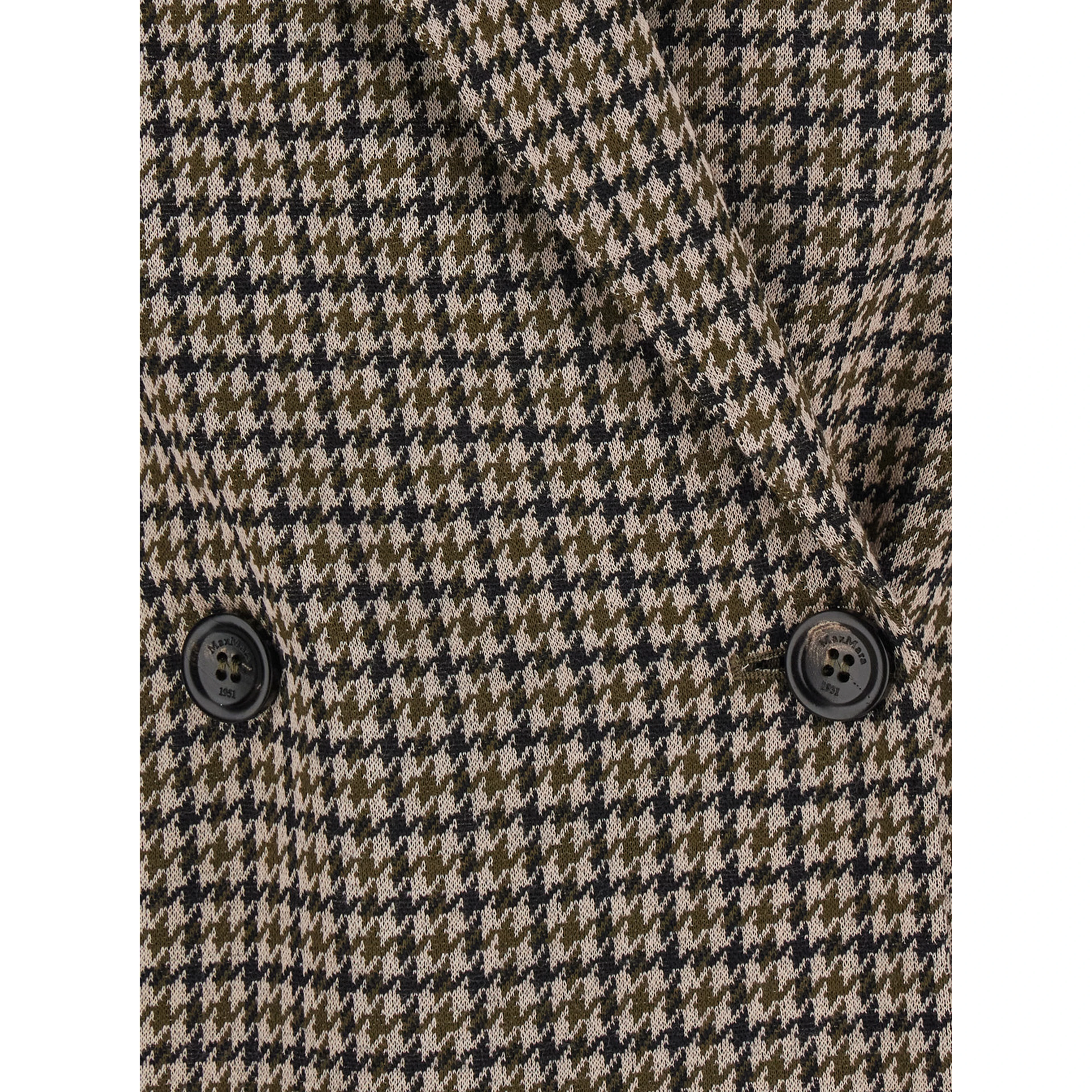 Eccelso Multicolor double-breasted jacket with Peak Revers and All-Over Houndstooth Motif in Wool Blend for Women