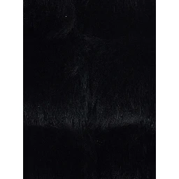 Black fur with high collar and sleeveless design in fur for women