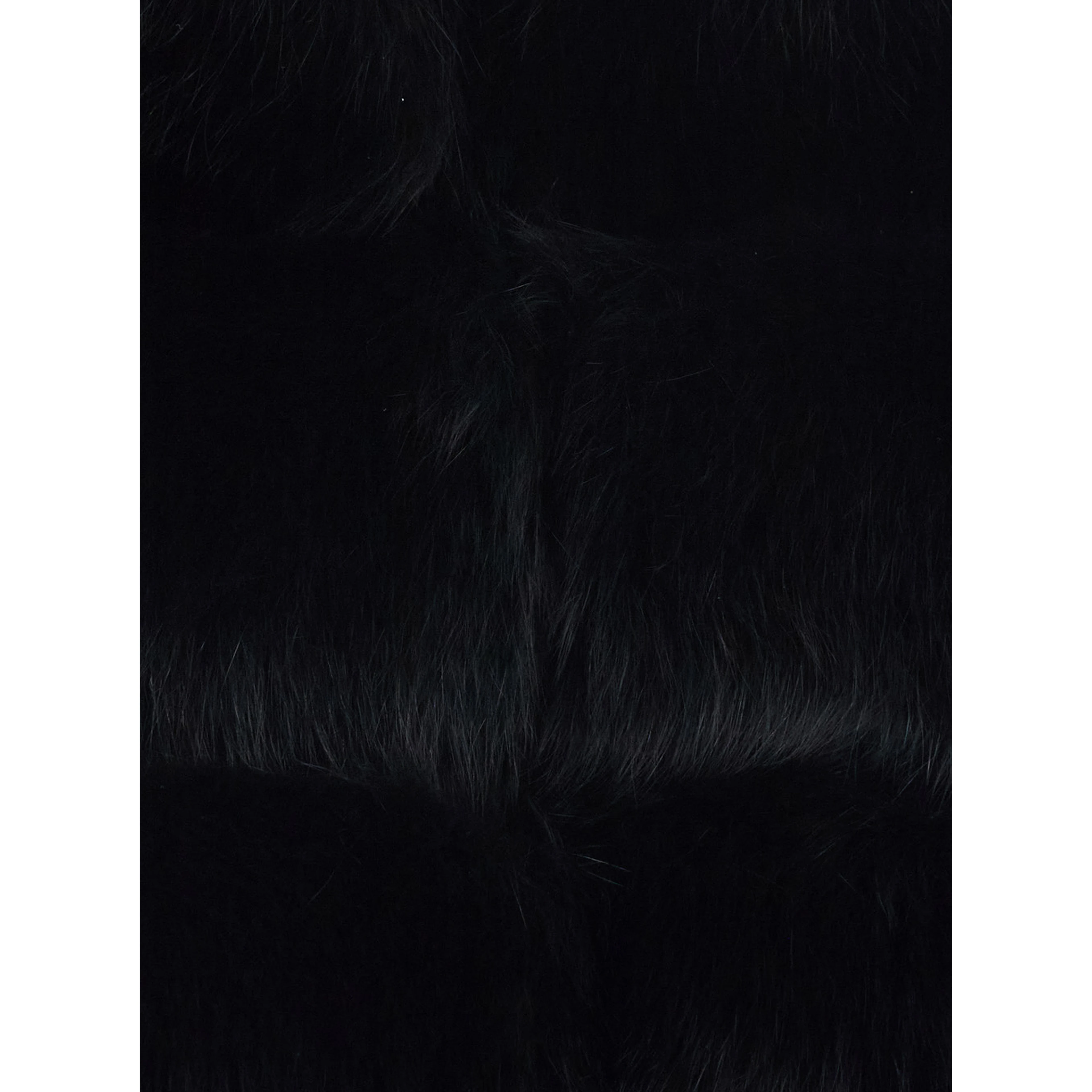 Black fur with high collar and sleeveless design in fur for women