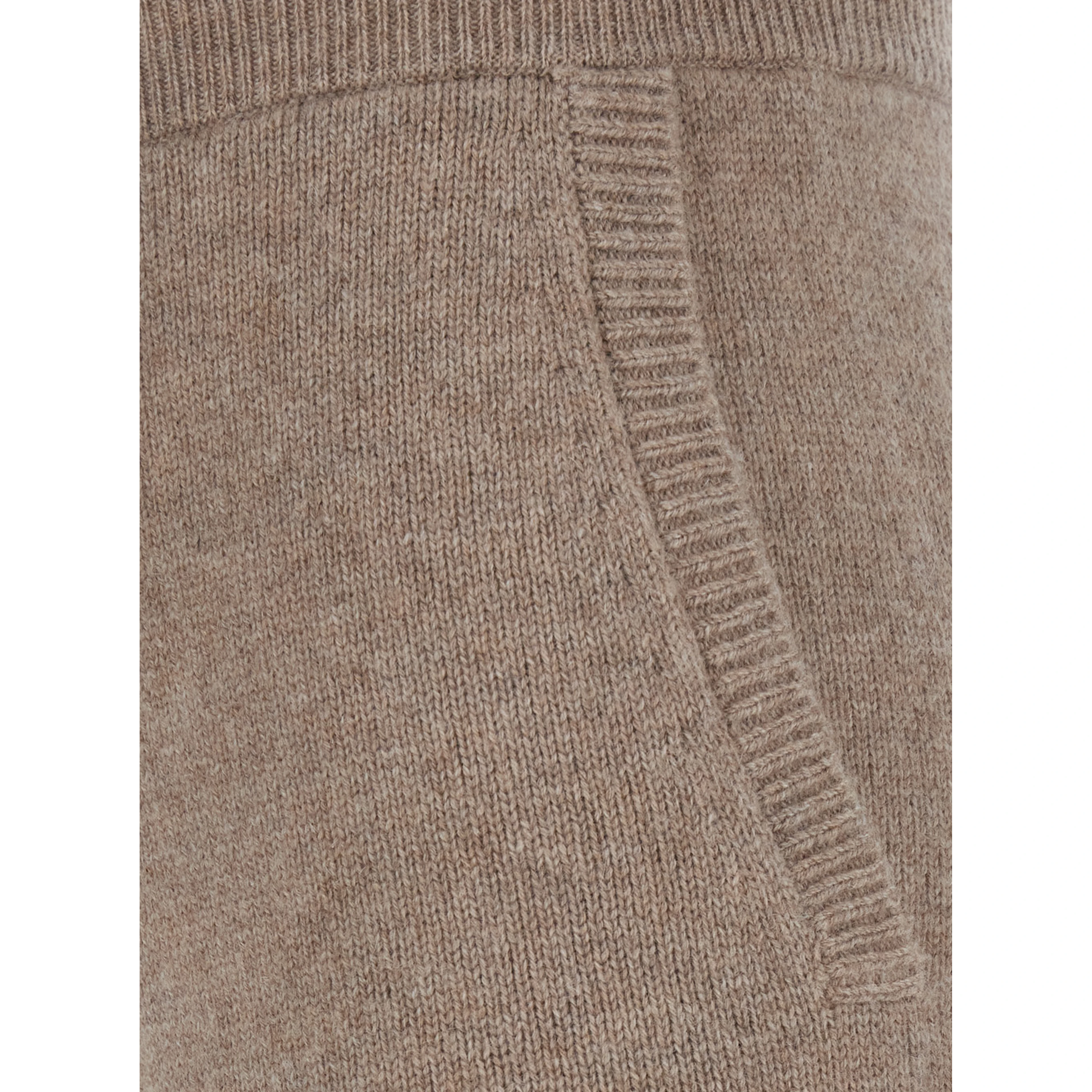 FIABE Beige trousers with pockets and elasticated waist in cashmere women