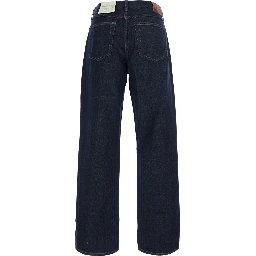 Blue Jeans with logo patch on the back in denim for men