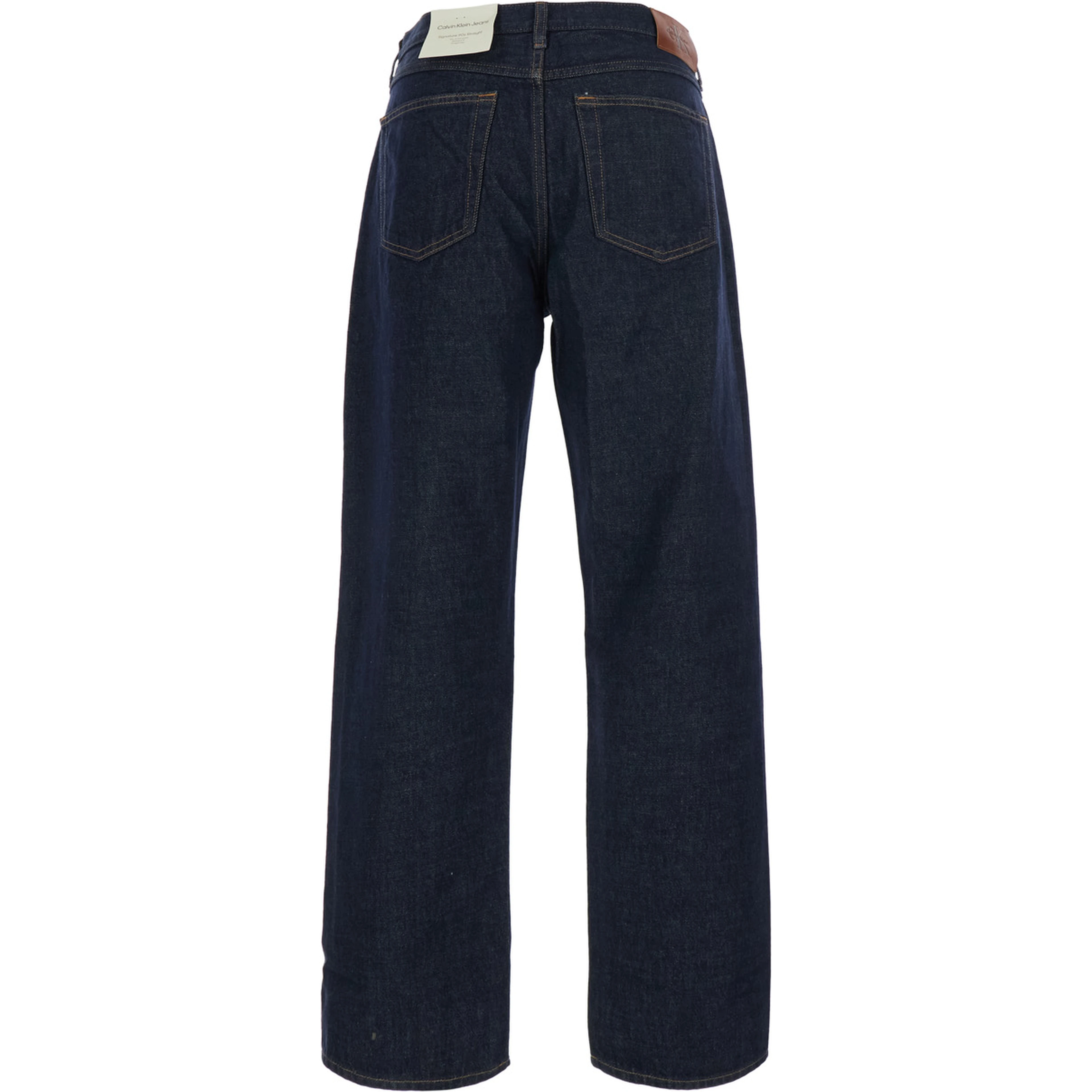Blue Jeans with logo patch on the back in denim for men