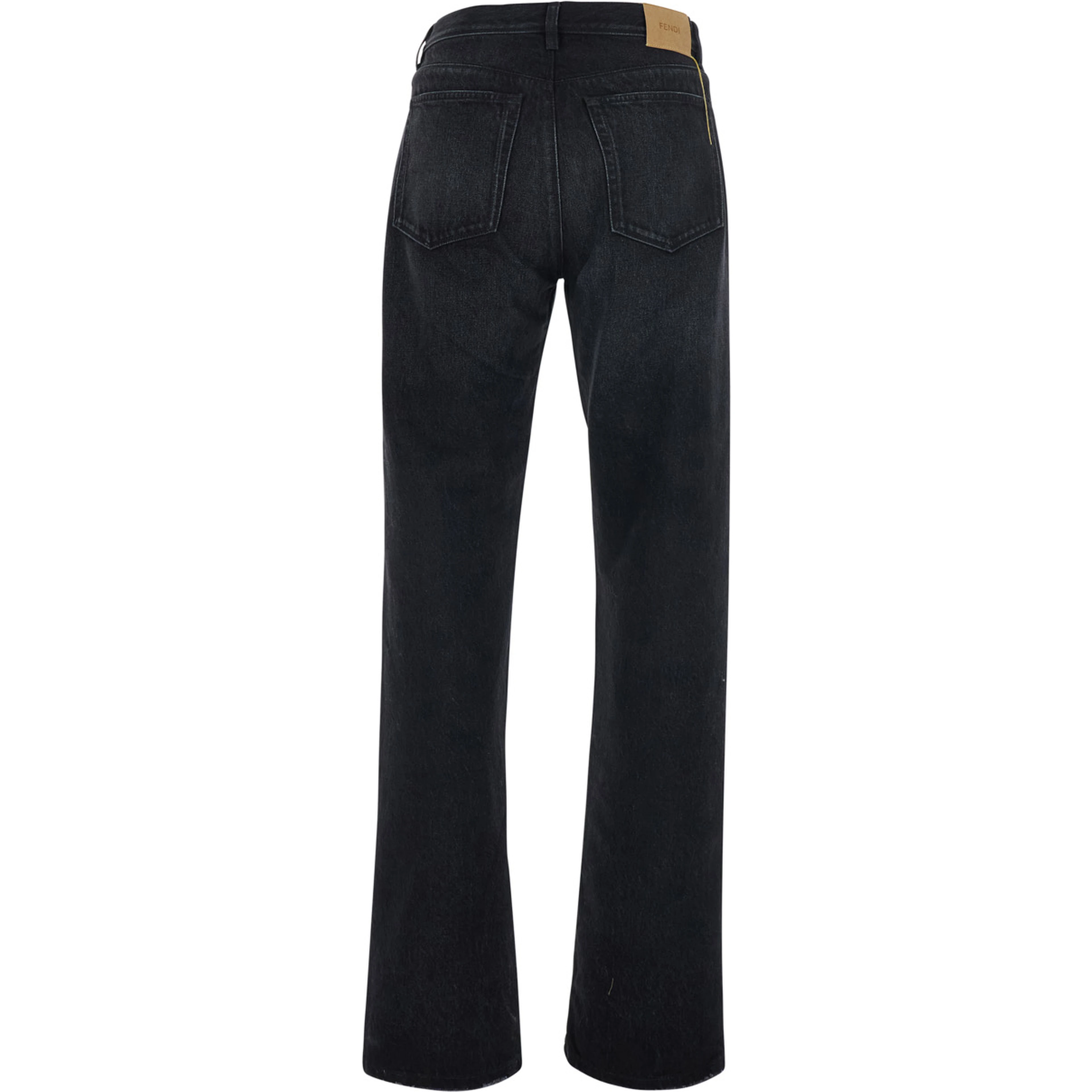 Black Slim Jeans with logo patch on the back in Denim for men