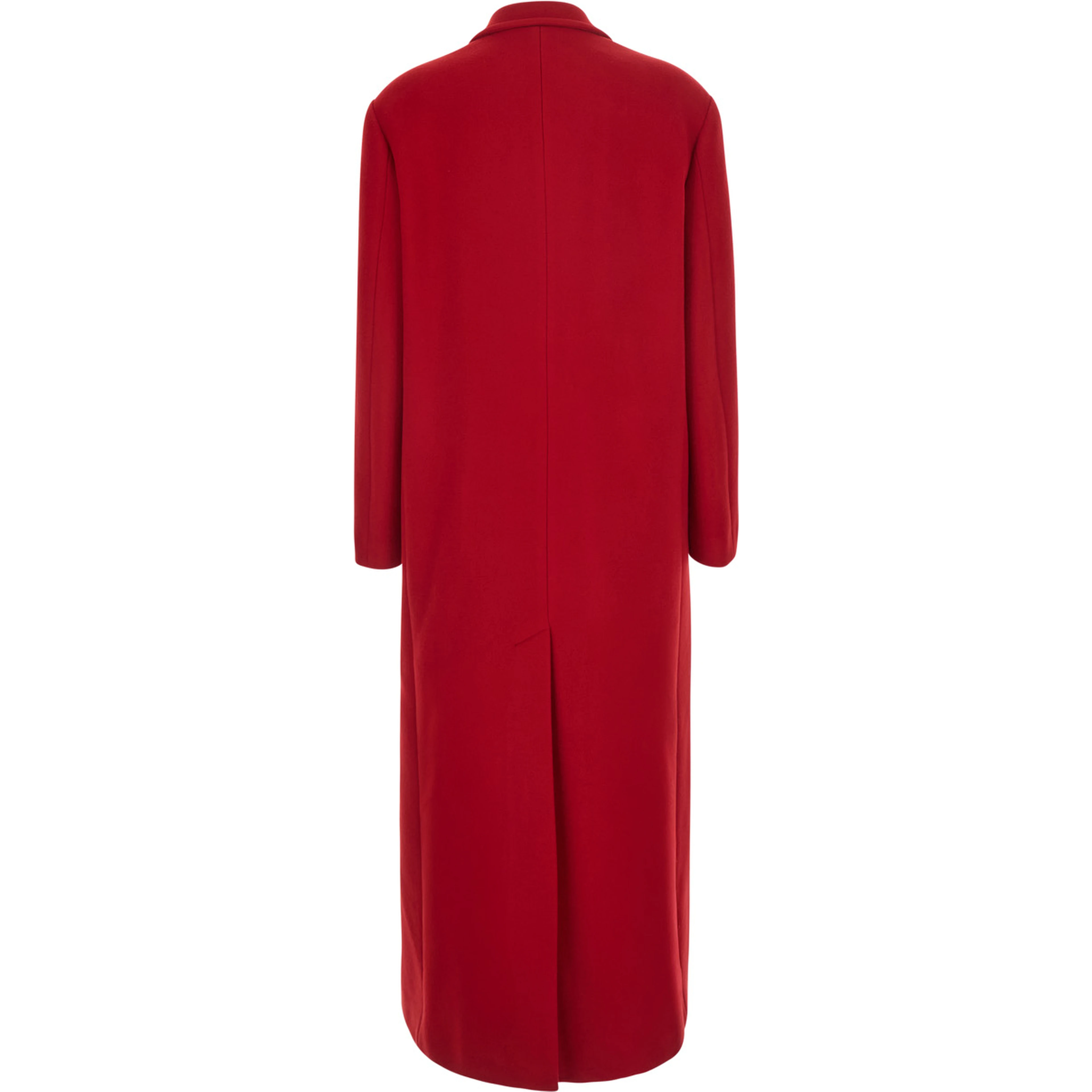 Red Double-breasted coat with Notched revers in Wool for women