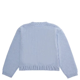 light blue Sweater with embroidery on the front and round neck in cotton and wool for Girl