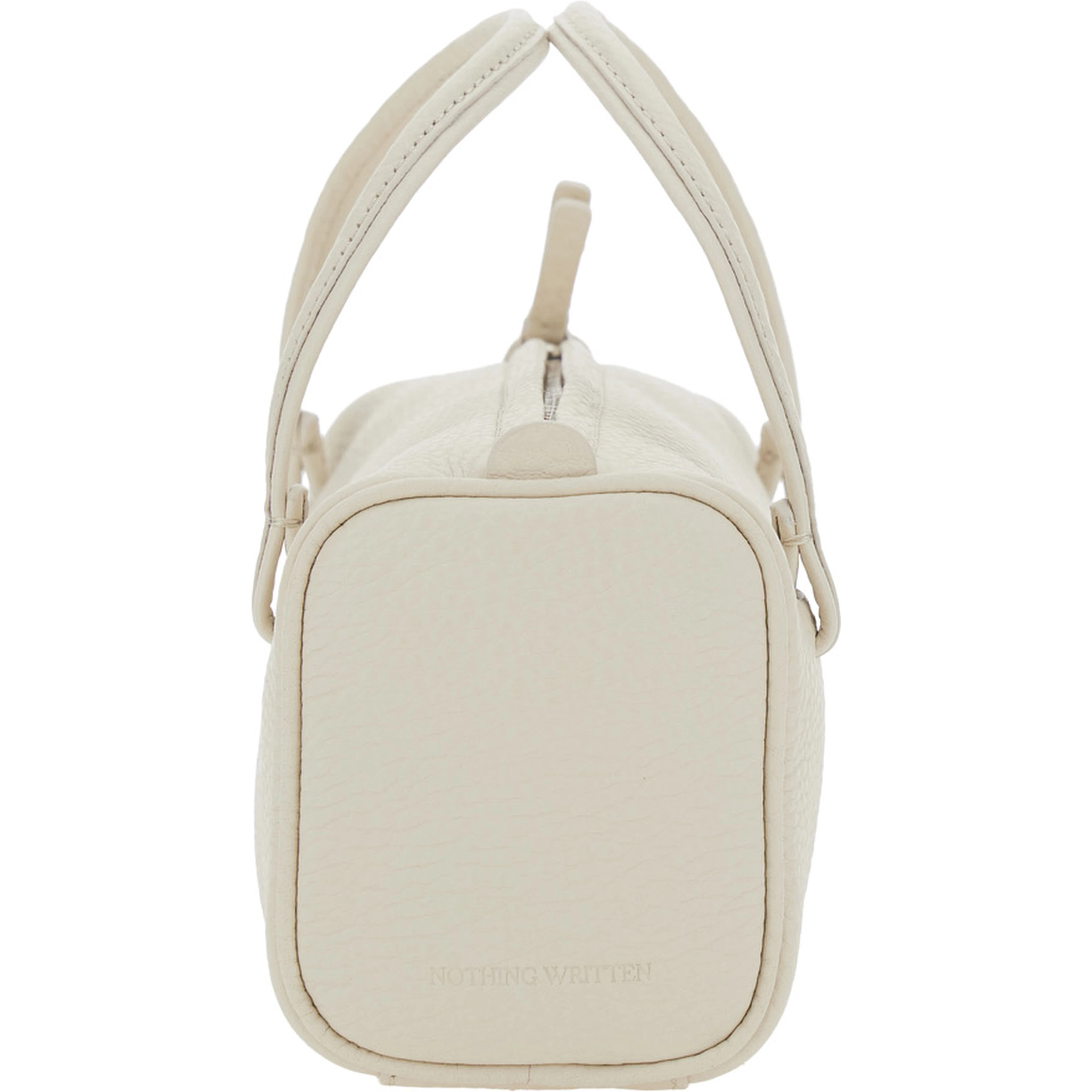 Loaf Bread White Handbag with Logo Lettering on the Front in Leather Woman