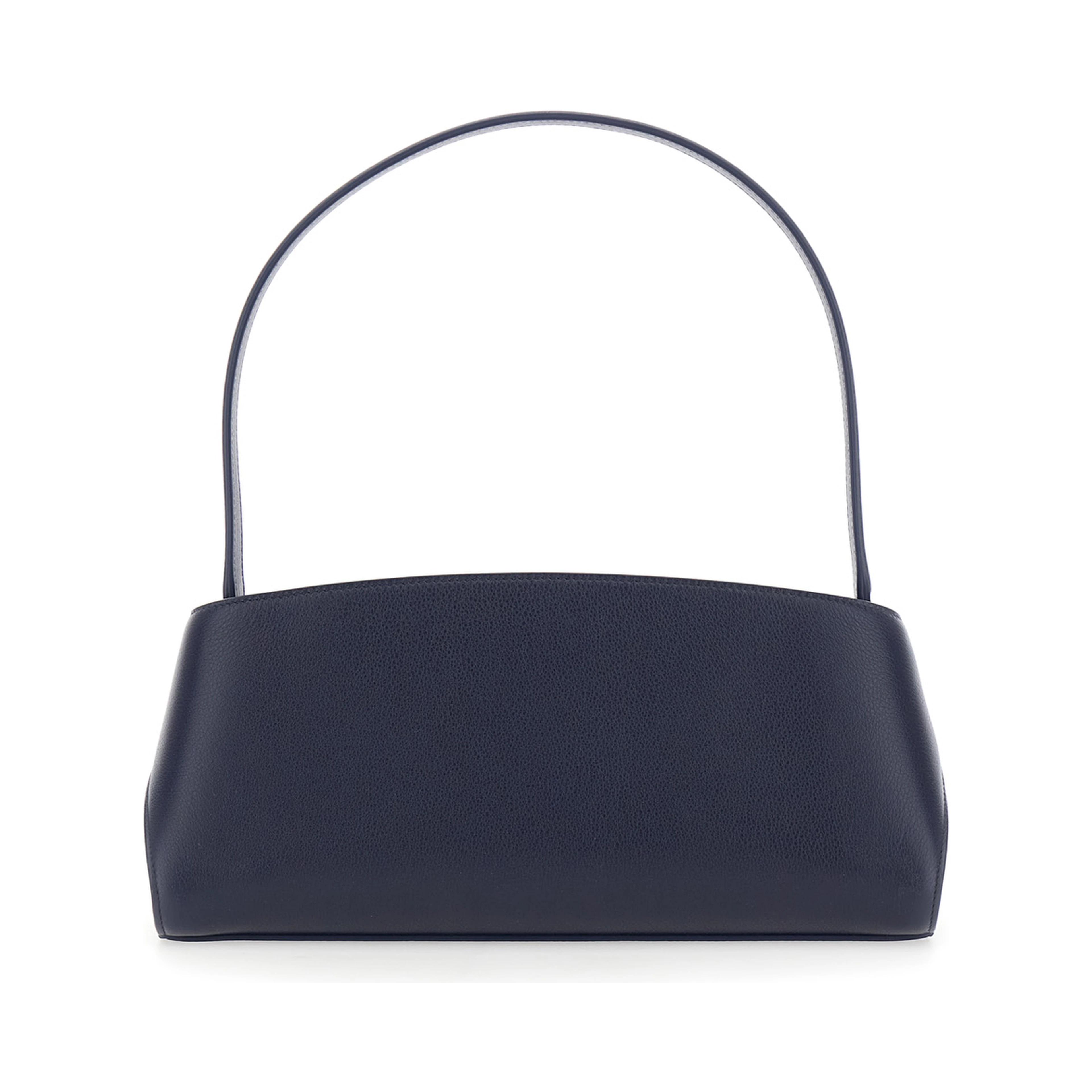 Hug East West Blue Shoulder bag with strap on the front and Logo lettering on the front in leather for women