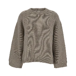 Sweater CHUNCKY CREWNECK with round neck and long sleeves in gray unisex