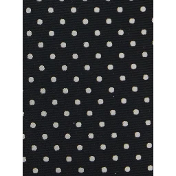 Black Tie with VLogo plaque on the front and all-over polka dot pattern in silk for men
