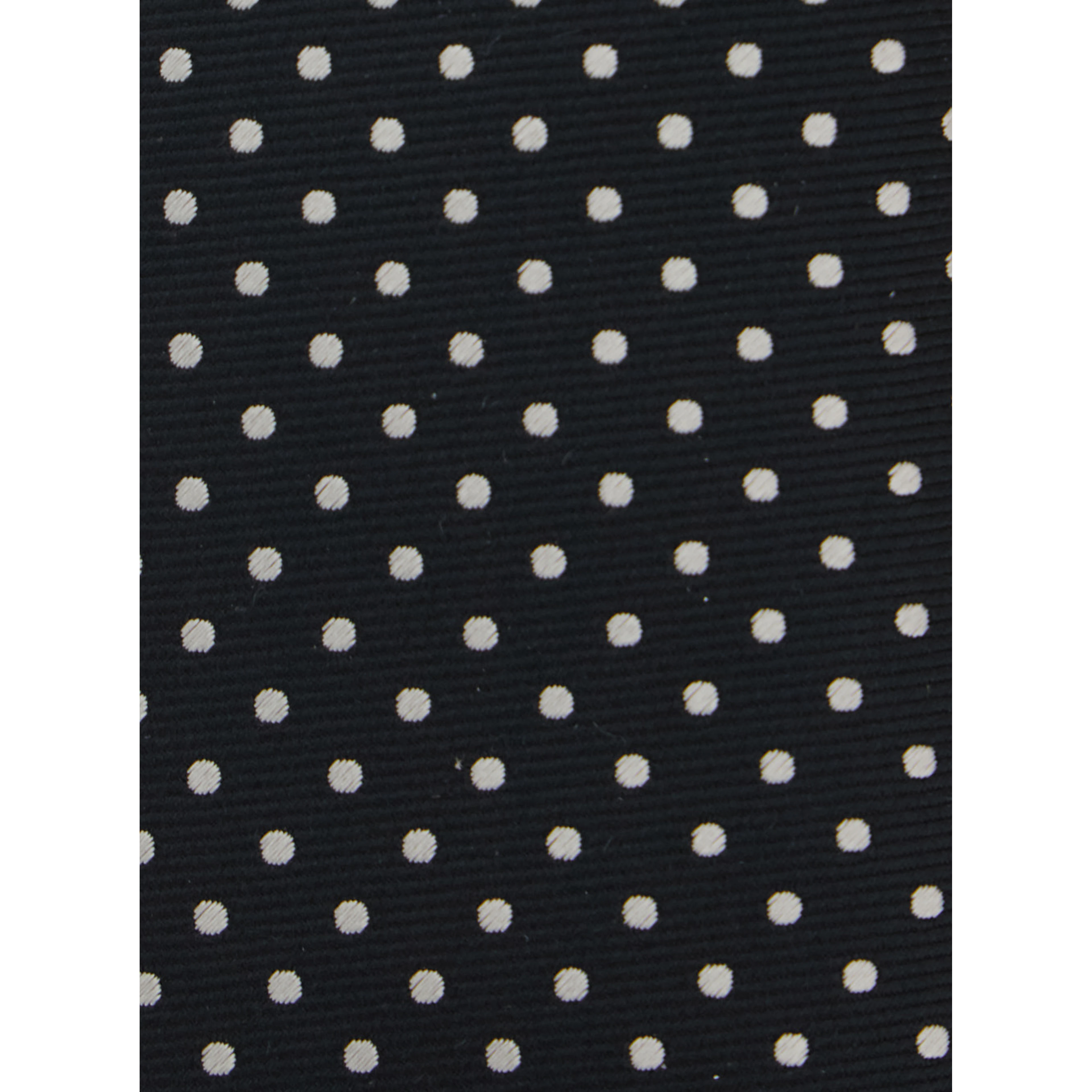Black Tie with VLogo plaque on the front and all-over polka dot pattern in silk for men