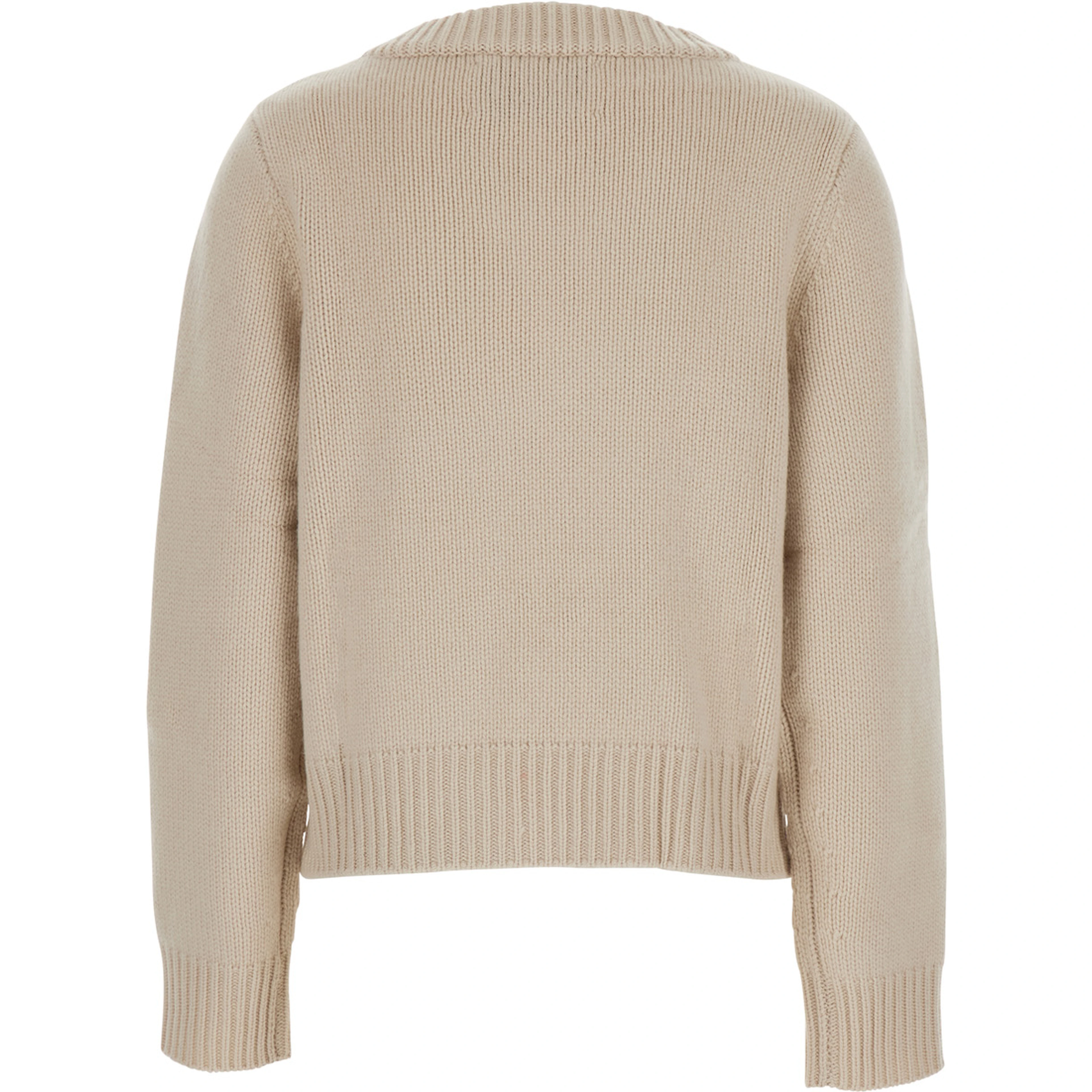 Chunky V Neck Pull Sweater with V-neck and long sleeves in cashmere Red Woman