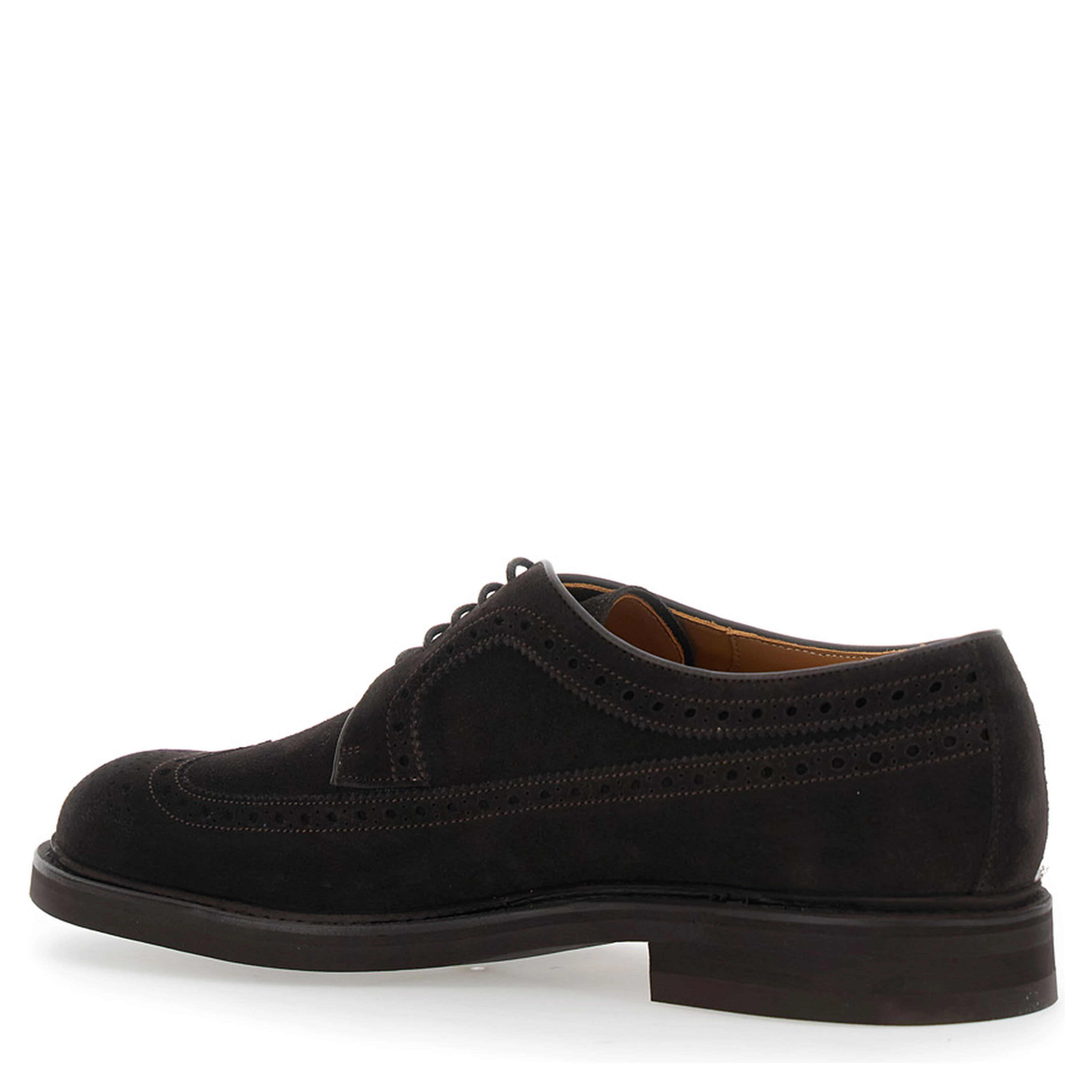 Brown Oxford Shoes with Front Laces in Suede for Men