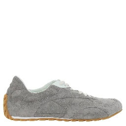 Orbit Flash Gray Low Top Sneakers with Rubber Sole and Logo Patch on the Tongue in Suede for Men