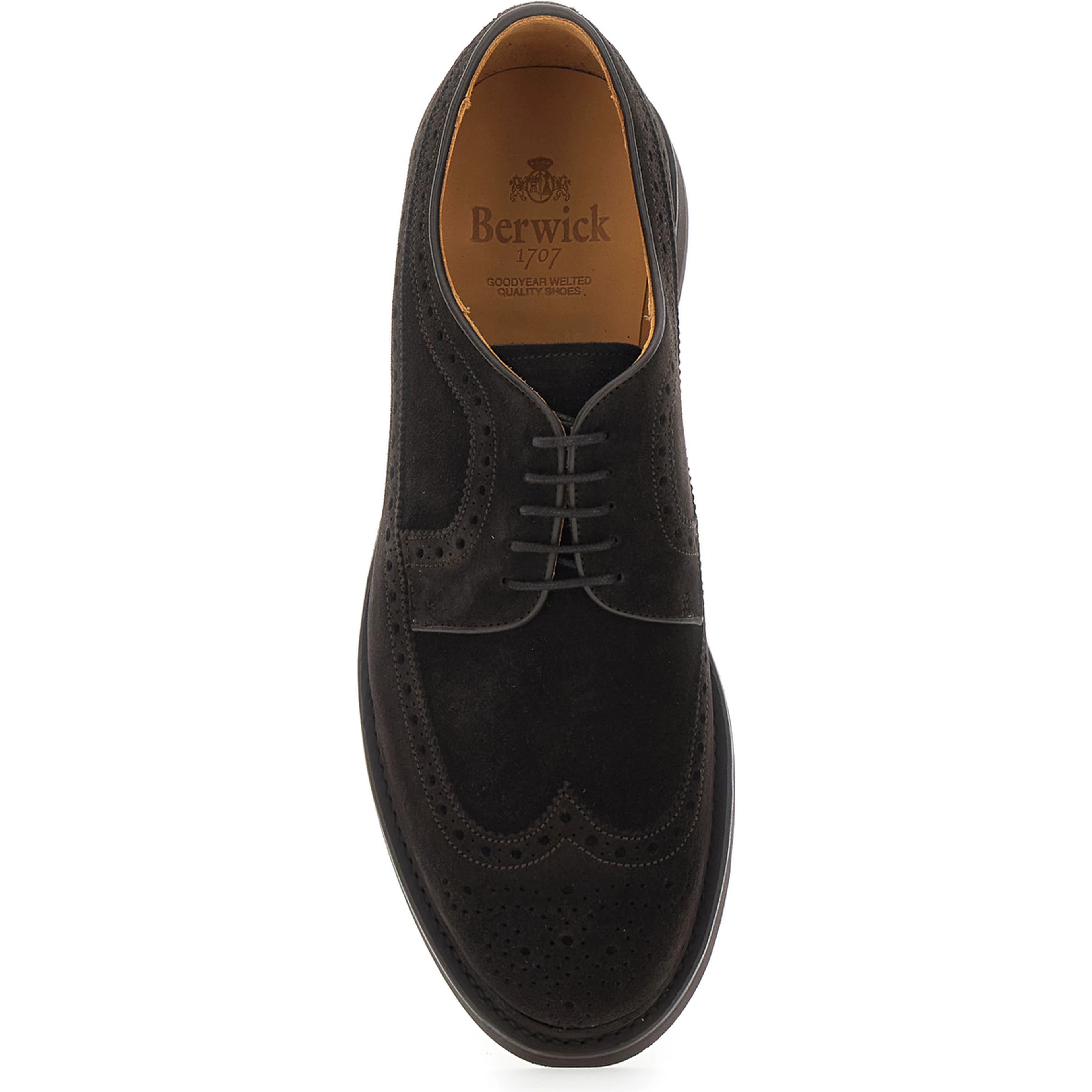 Brown Oxford Shoes with Front Laces in Suede for Men