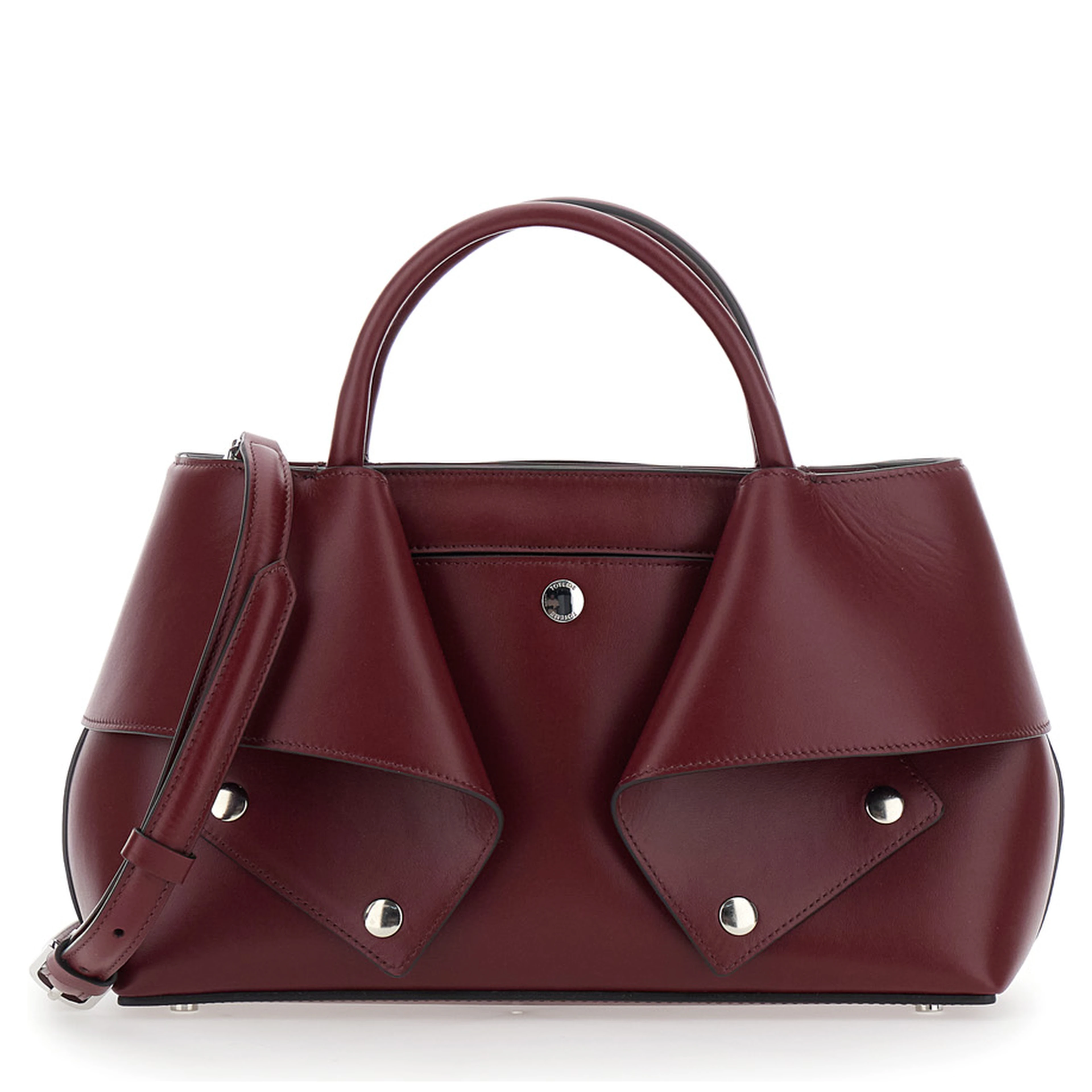 Mercer Small bordeaux Handbag with handles and logo lettering on the front in leather for women