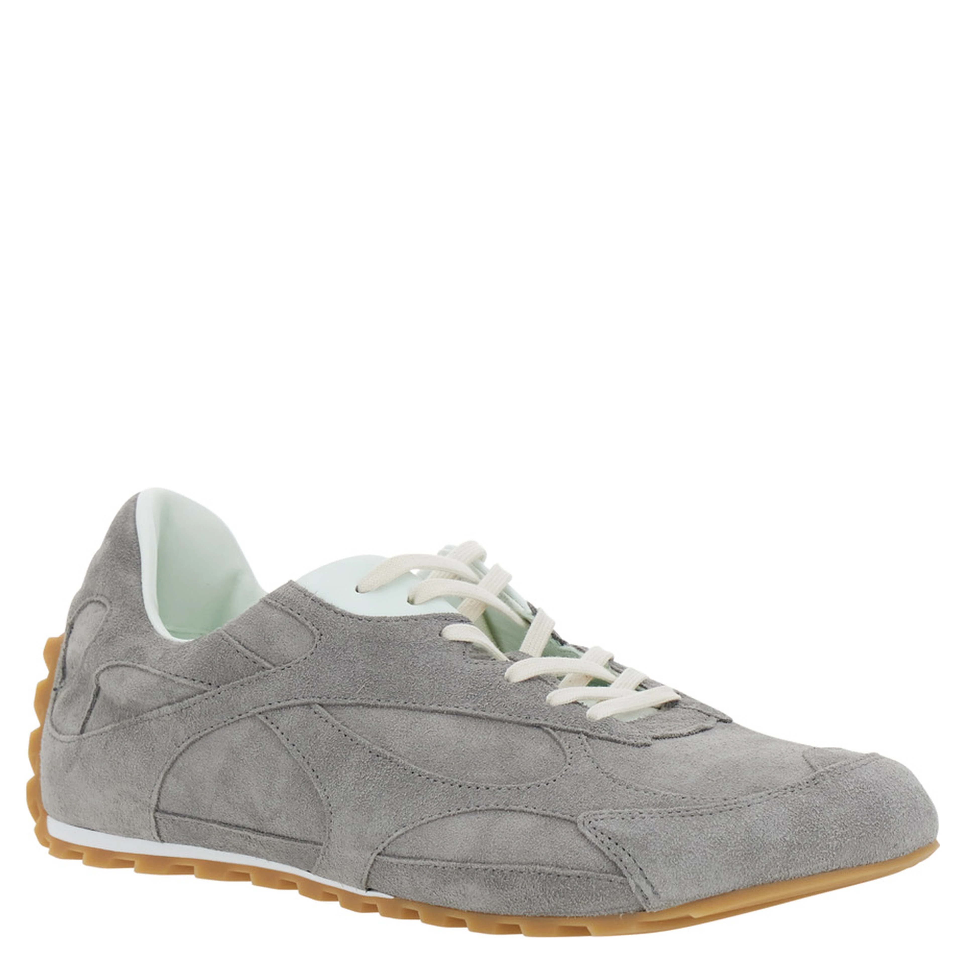 Orbit Flash Gray Low Top Sneakers with Rubber Sole and Logo Patch on the Tongue in Suede for Men