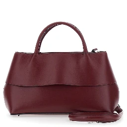 Mercer Small bordeaux Handbag with handles and logo lettering on the front in leather for women