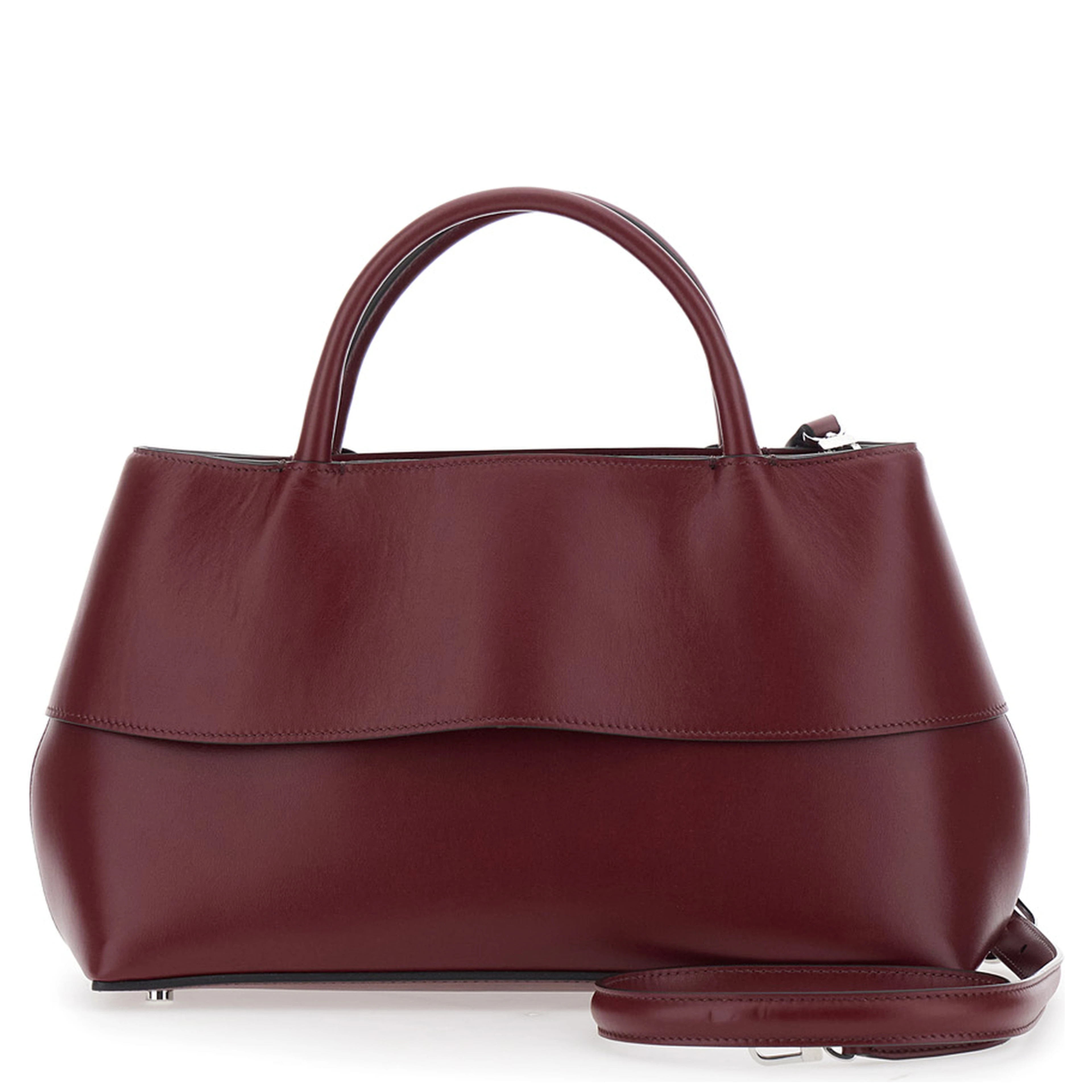 Mercer Small bordeaux Handbag with handles and logo lettering on the front in leather for women