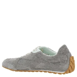 Orbit Flash Gray Low Top Sneakers with Rubber Sole and Logo Patch on the Tongue in Suede for Men