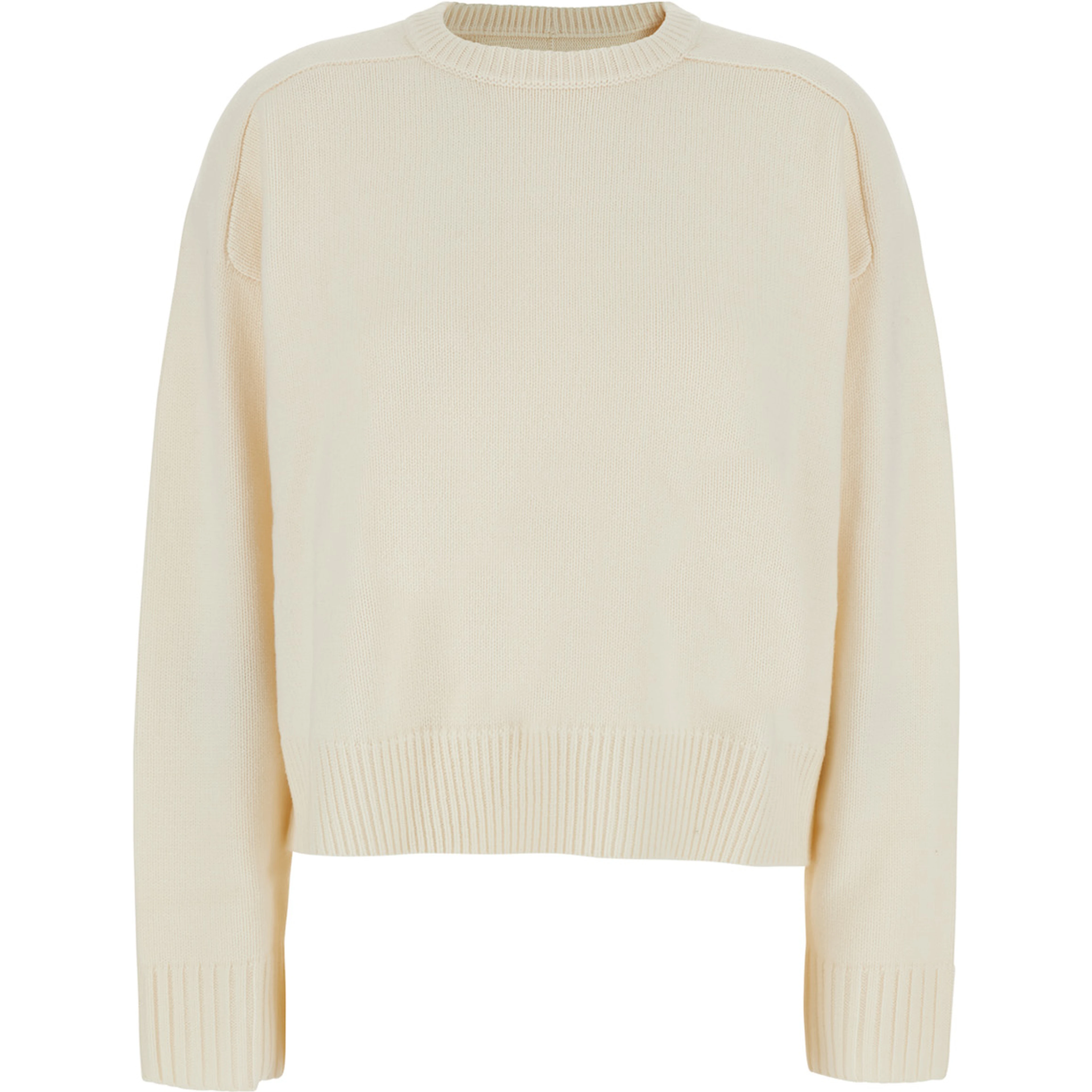 white Sweater with tone-on-tone mini logo in wool and cashmere for women