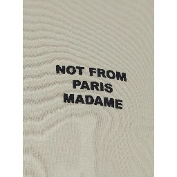 T-Shirt Le T-Shirt Slogan Crew Neck with Slogan Print on Front and Back in Beige Cotton for Men