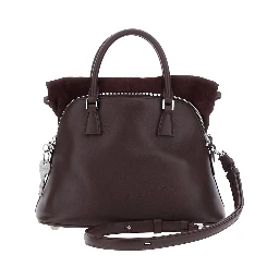 Bordeaux Handbag with Adjustable and Removable Shoulder Strap in Leather for Women