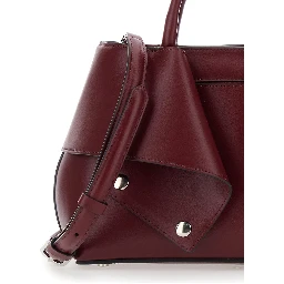 Mercer Small bordeaux Handbag with handles and logo lettering on the front in leather for women
