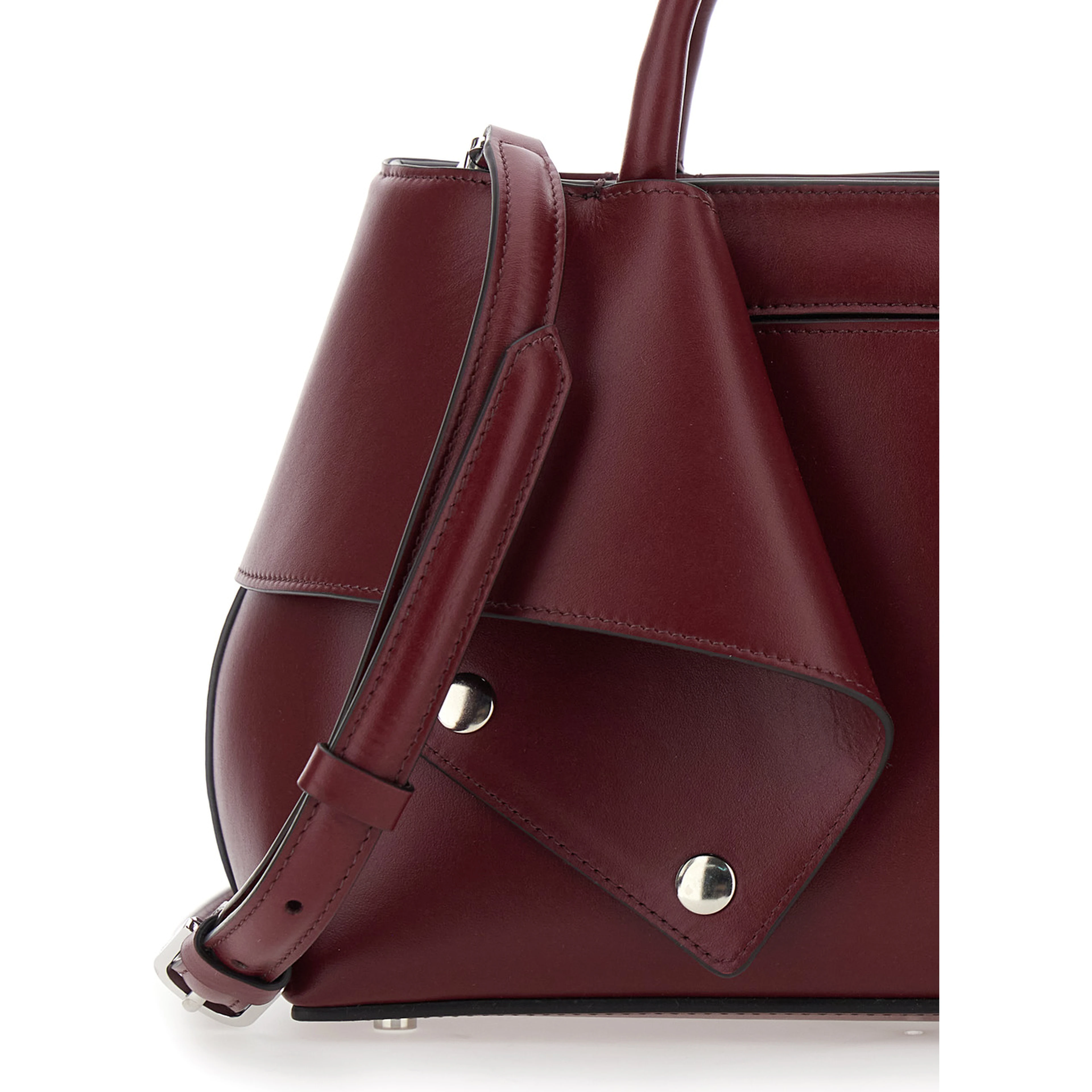 Mercer Small bordeaux Handbag with handles and logo lettering on the front in leather for women