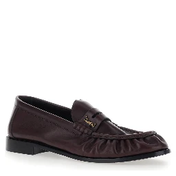 Le Loafer Bordeaux Loafers with Hand-Stitched Pointed Toe and Cassandre Plaque in Smooth Leather for Men