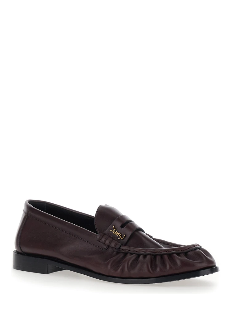 Le Loafer Bordeaux Loafers with Hand-Stitched Pointed Toe and Cassandre Plaque in Smooth Leather for Men alternative