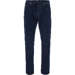 blue Slim jeans with logo patch on the back in denim for men