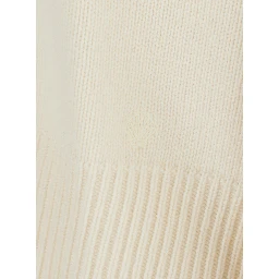 white Sweater with tone-on-tone mini logo in wool and cashmere for women