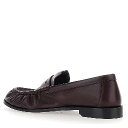 Le Loafer Bordeaux Loafers with Hand-Stitched Pointed Toe and Cassandre Plaque in Smooth Leather for Men