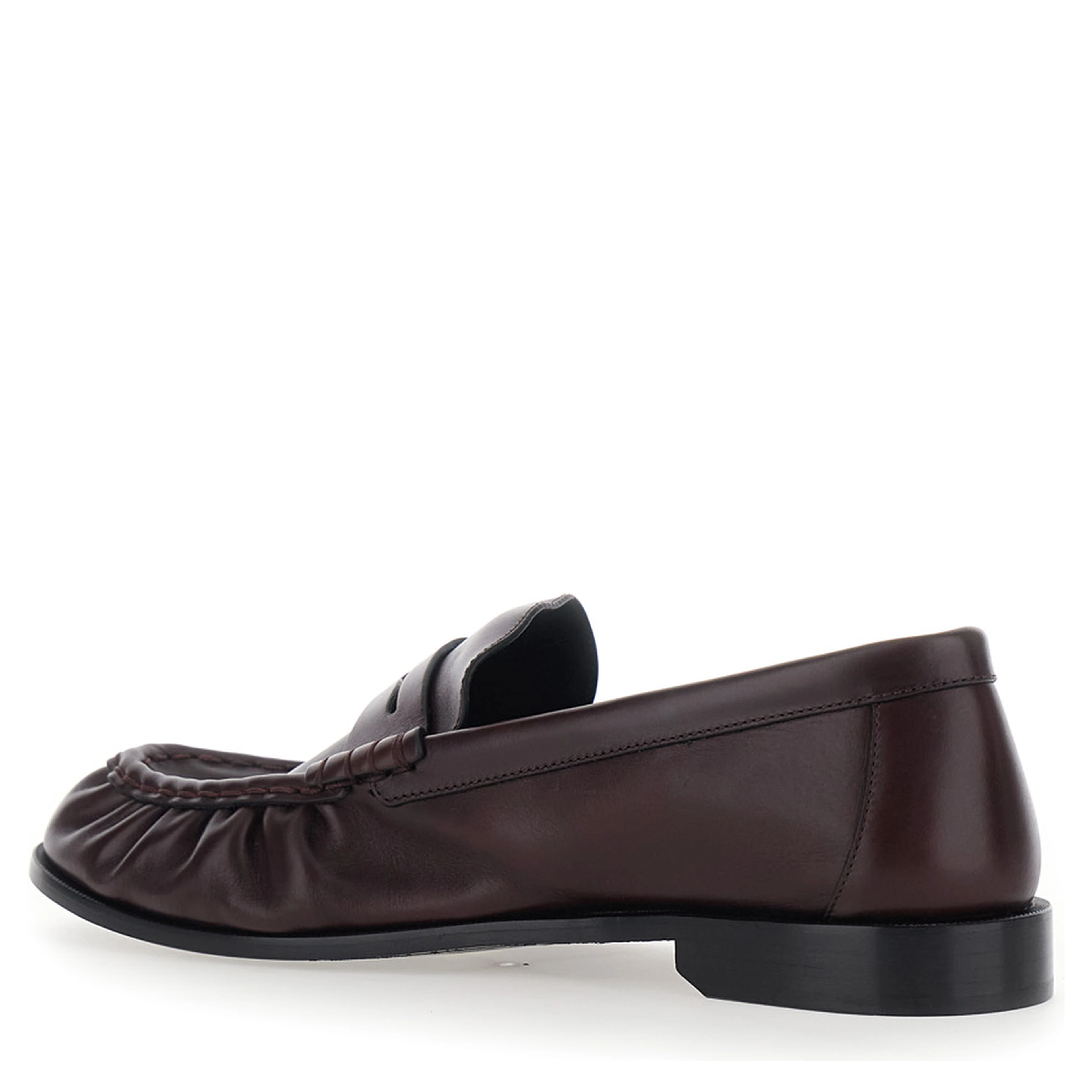 Le Loafer Bordeaux Loafers with Hand-Stitched Pointed Toe and Cassandre Plaque in Smooth Leather for Men