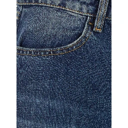 Blue Jeans with Faded Effect and Flared Leg in Denim for Women