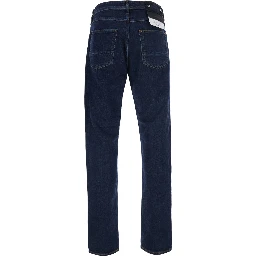 blue Slim jeans with logo patch on the back in denim for men