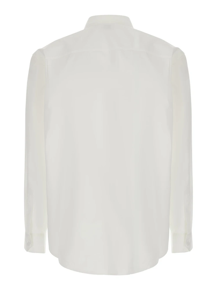 White shirt with pointed collar and tone-on-tone logo in cotton men alternative