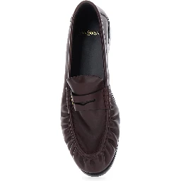 Le Loafer Bordeaux Loafers with Hand-Stitched Pointed Toe and Cassandre Plaque in Smooth Leather for Men