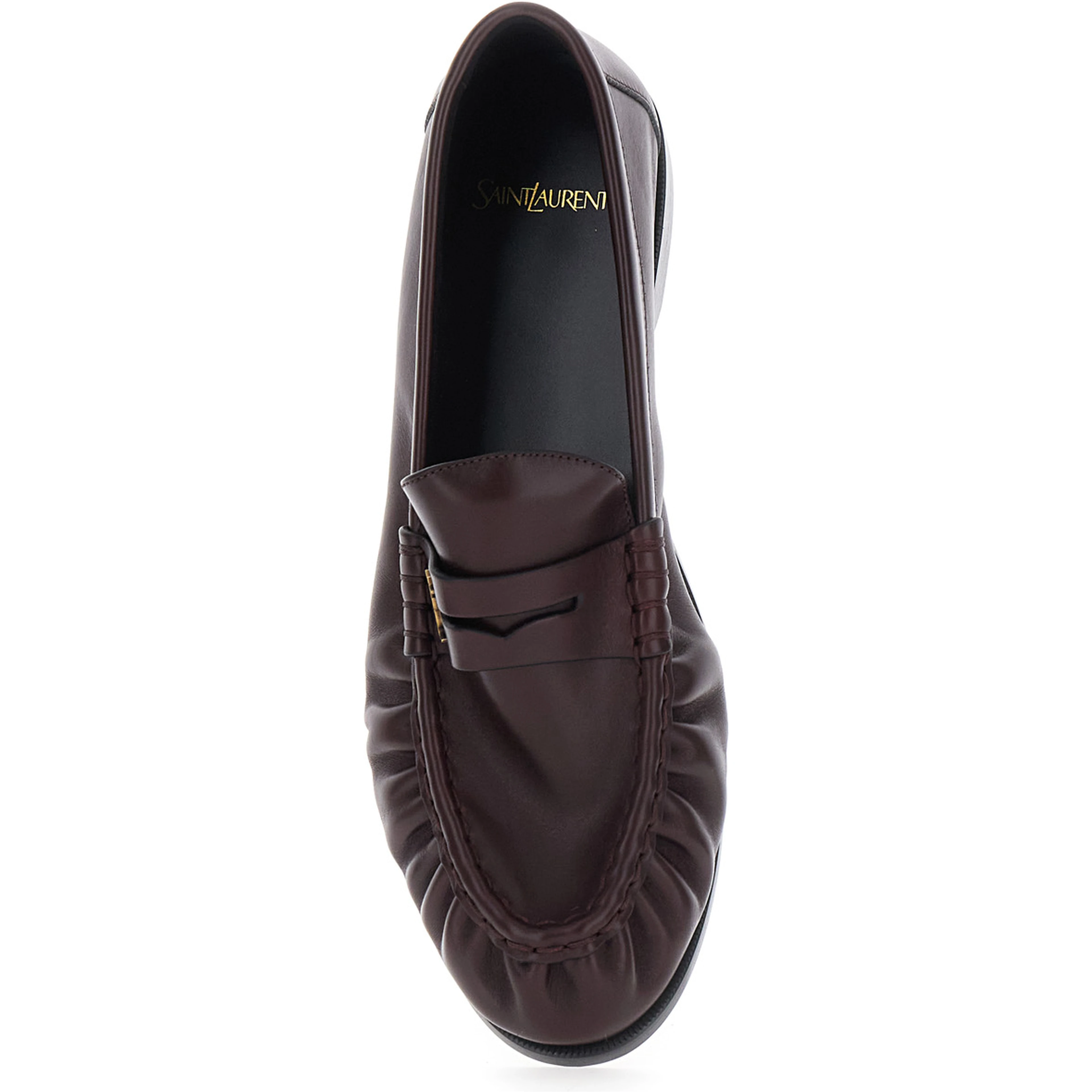 Le Loafer Bordeaux Loafers with Hand-Stitched Pointed Toe and Cassandre Plaque in Smooth Leather for Men