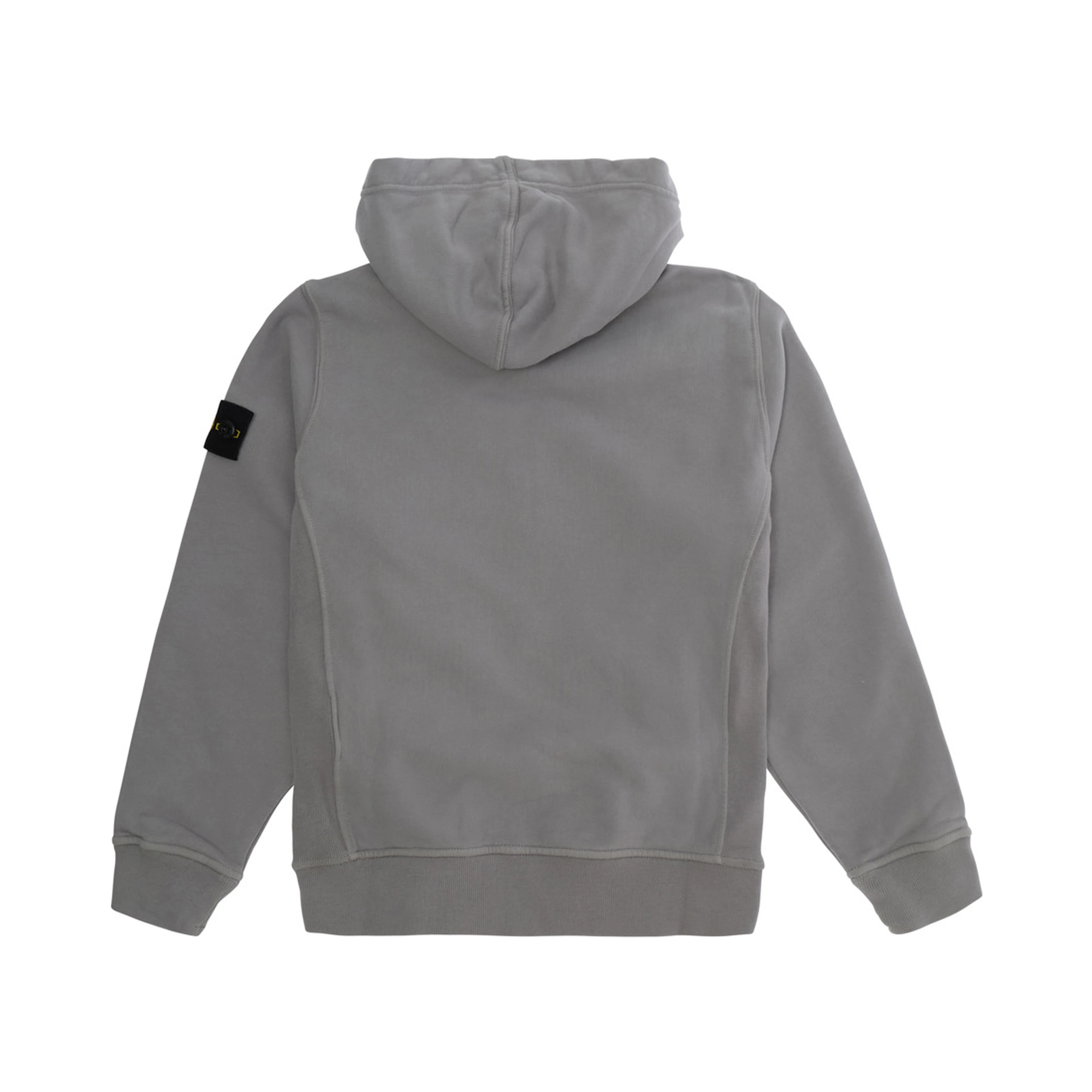 GrayHooded sweatshirt with fixed hood and logo patch on the sleeve in cotton boy