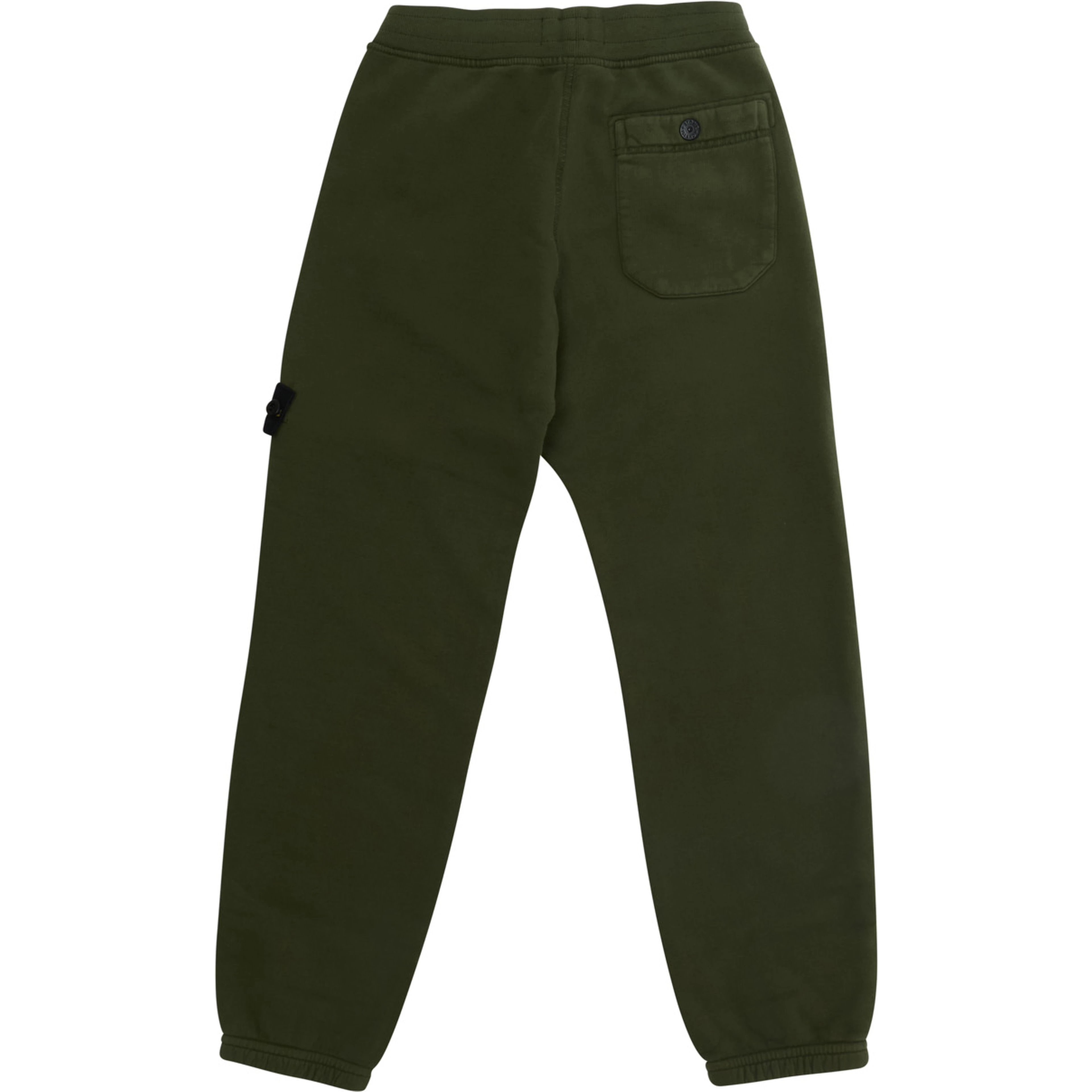 Green Pants with Elastic Waist and Logo Patch on the Front in Cotton Boy