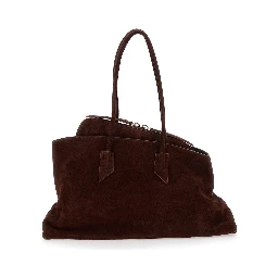 Shoulder Bag La Passeggiata with Two Top Handles in Brown Suede for Women