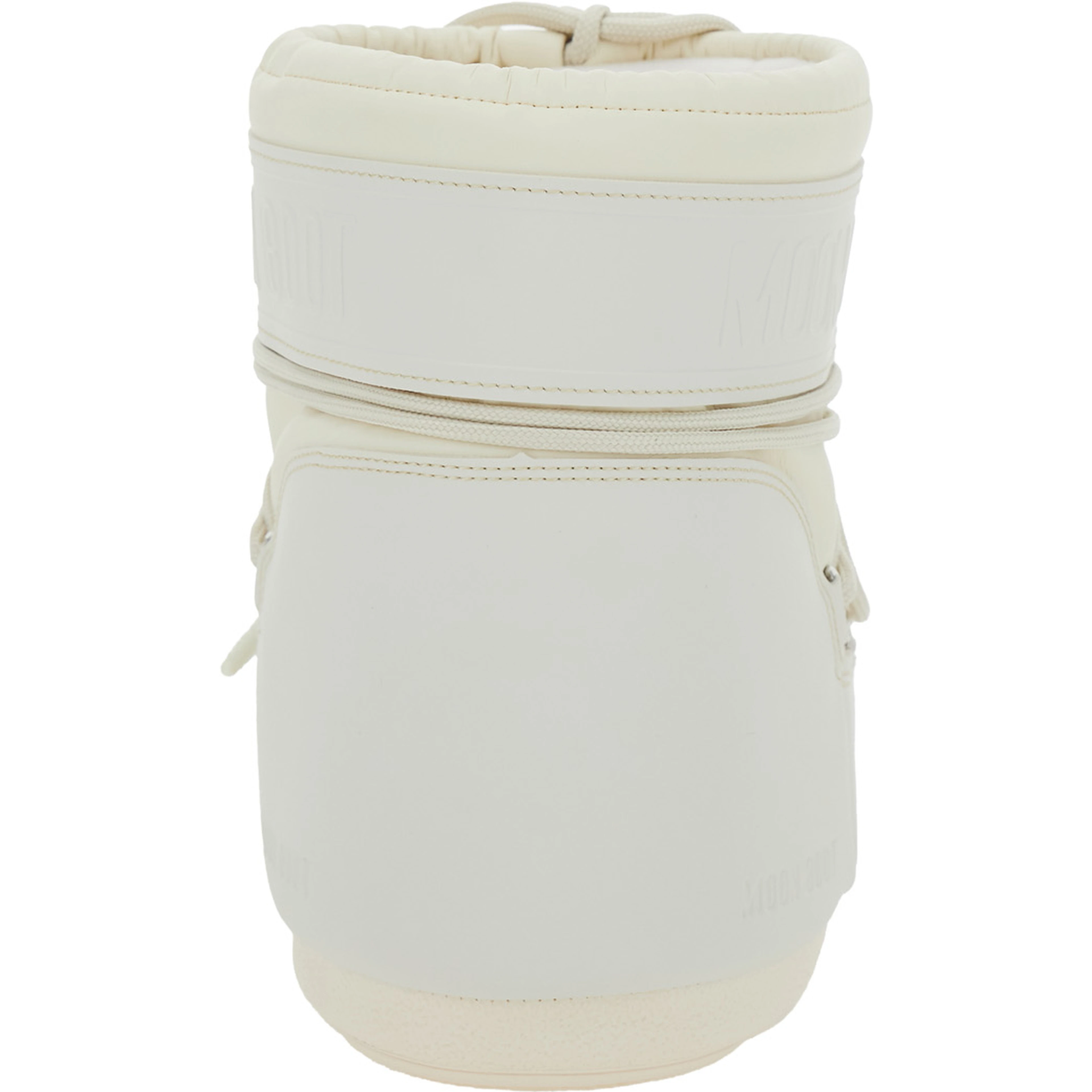 Snow Boots with Maxi Logo Print on the Side in White Tech Fabric for Women