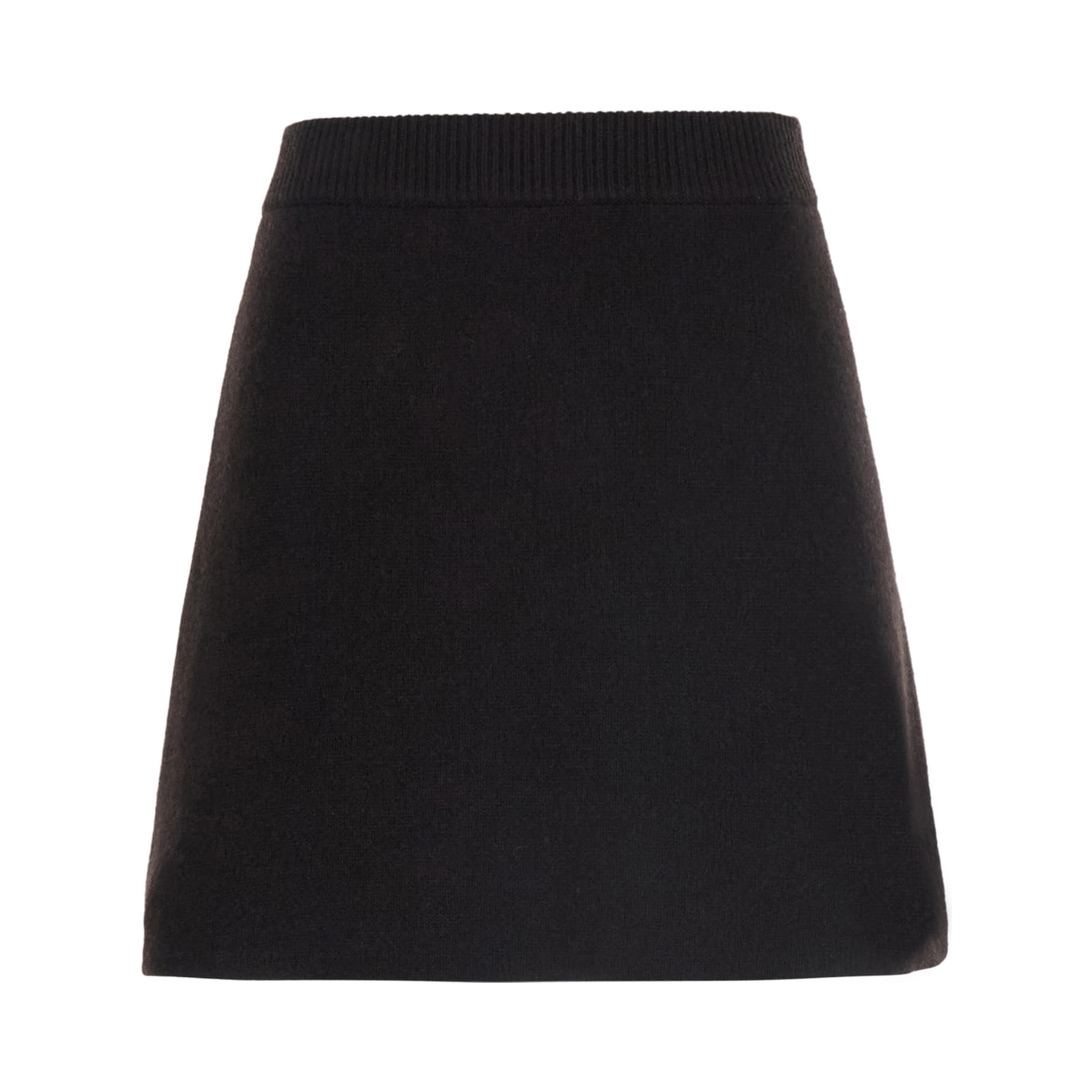 Clare Brown Skirt with ribbed waist in cashmere for women